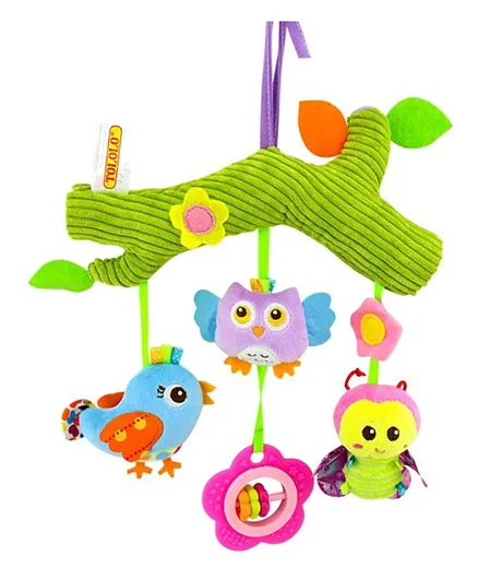 Tololo Baby Soft Plush Stuffed Rattle Hanging Toy - Green
