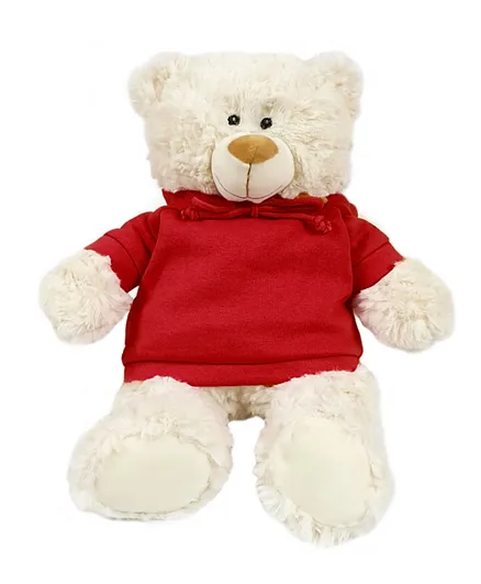 Fay Lawson Teddy Bear with Trendy Red Hoodie - 12 x 18 x 38 cm