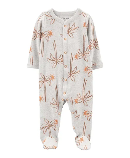 Carter's Palm Trees Snap-Up Thermal Sleep & Play - Grey