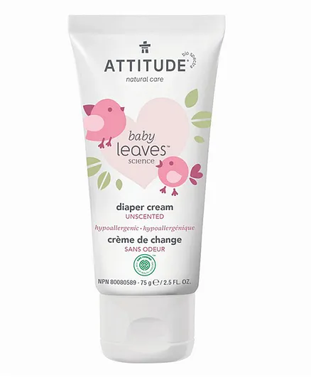 Attitude Baby Leaves Diaper Zinc Cream Fragrance Free - 75g