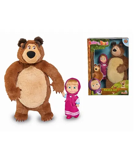 Simba Masha Set Plush bear with Doll small - Multicolor