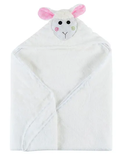Zoocchini Lola The Lamb Hooded Towel - White