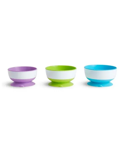Munchkin Stay Put Suction Bowls - Pack of 3