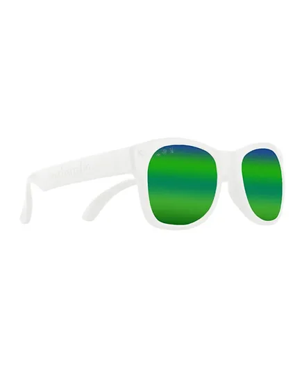 نظارة شمس بيضاء من رو شام بو- أخضر معكوسة
