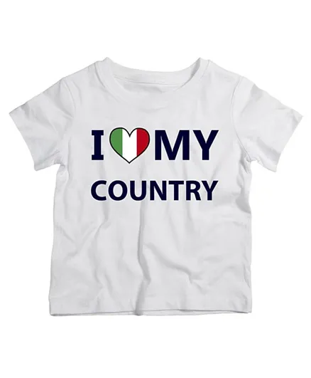 Twinkle Hands I Love My Country Italy T-Shirt - White