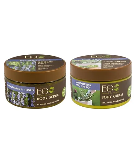 EO Laboratorie natural & organic Body Cream & Scrub (300ml+250ml) 700g - Pack of 2