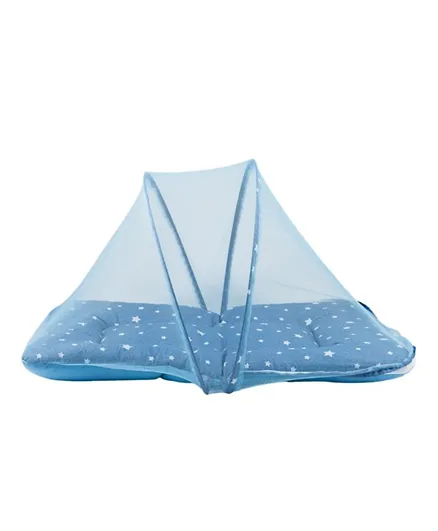 Little Angel Baby Bed With 2 Comfy Bloster and Pillow - Blue