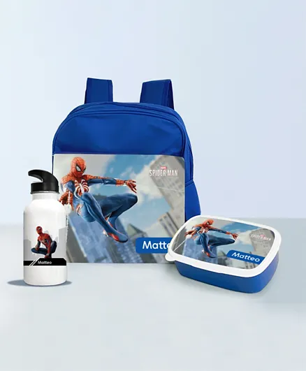 Essmak Personalized Backpack Set Spiderman 2 Blue - 11 Inches