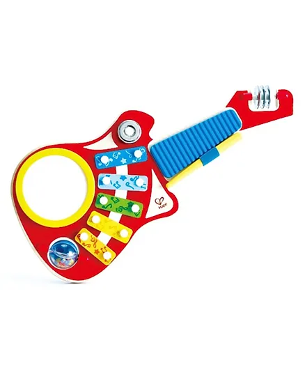 Hape 6-in-1 Wooden Guitar-Shaped Music Maker Toy