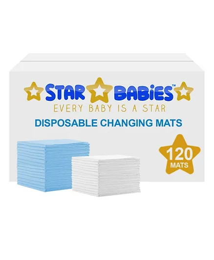 Star Babies Disposable Changing Mats - 120 Pieces