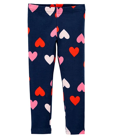 Carter's Heart Leggings - Navy