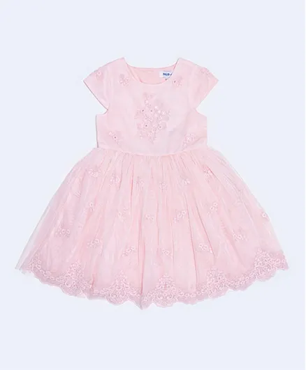 R&B Kids Embroidered Dress - Pink