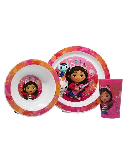 Gabby’s Dollhouse Kids Mico Feeding Set with Cup - 3 Pieces