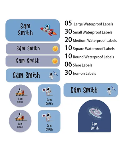 My Labels Personalized Waterproof, Shoe, and Iron On Labels 0219 - Pack of 111