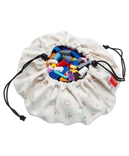 حقيبة تخزين صغيرة مع مفرش من بلاي اند جو - بألوان قوس قزح.