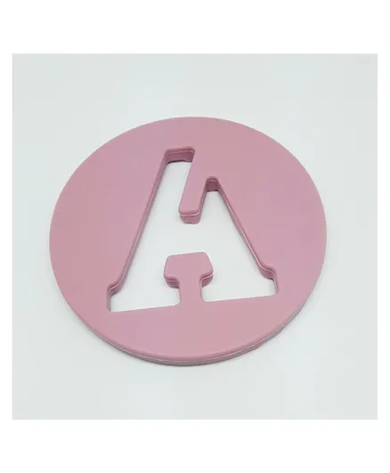 One.Chew.Three - Alphabet Chews Silicone Letter Teething Disc A - Pink