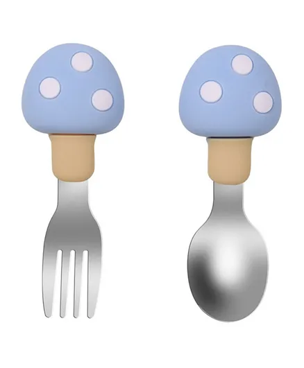 Highland Baby Spoon And Fork Kids Cutlery With Case - Blue
