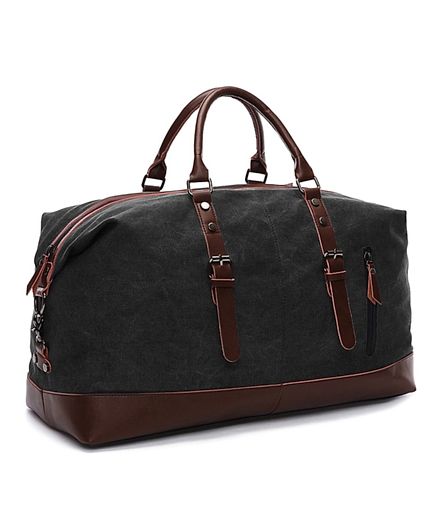 Sam Box Weekender Leather Duffle Bag Black Online in UAE, Buy at Best ...