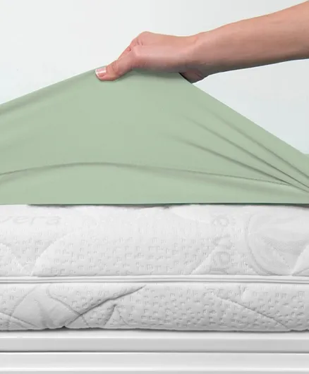 بي-سنسيبل شرشف سرير للأطفال وحامي مرتبة - أخضر