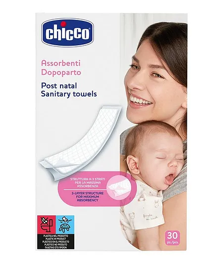 Chicco Postpartum 3-Layer Sanitary Towels - 10 Pieces