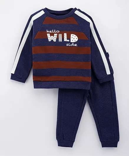 Babybol T-Shirt & Full Length Pants Set - Dark Blue