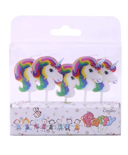 Party Propz Unicorn Theme Candle Party Supplies - Pack of 5