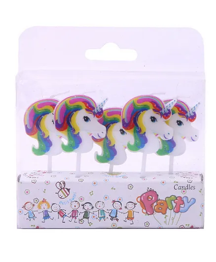 Party Propz Unicorn Theme Candle Party Supplies - Pack of 5