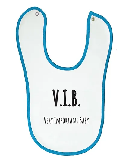 Cheeky Micky Bib with Message V.I.B. Very Important Baby - Blue