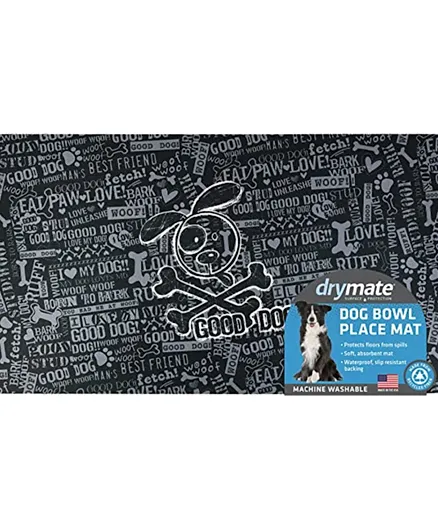 Dry Mate Dog Bowl Placemats - Cross Bones Dog