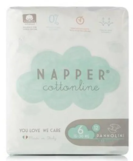 Napper Cotton Line Diapers Soft Hug Parmon Size 6 - 12 Pieces