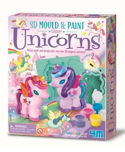 4M 3D Glitter Unicorns Mould & Paint Craft Set
