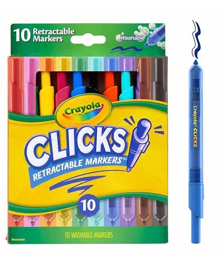 Crayola Super Clicks Retractable Markers Multicolor - Pack of 10