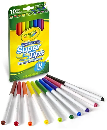 أقلام ماركر قابلة للغسل من كرايولا، متعددة الألوان، عبوة مكونة من 10 قطع