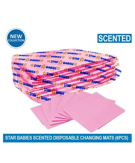 Star Babies Scented Disposable Changing Mats Pack Of 6 - Pink
