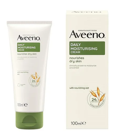 Aveeno Daily Moisturizing Body Cream 100mL - Hydrates Dry Sensitive Skin, Eczema-Prone, Colloidal Oatmeal Formula