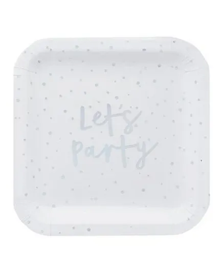 Hootyballoo Lets Party Paper Plates Pack of 8 - Iridescent