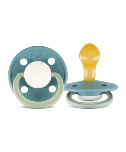 Rebael 2 Pack Fashion Natural Rubber Round Pacifiers Size 2 - CloudyPearlySnake/RainyPearlyDolphin