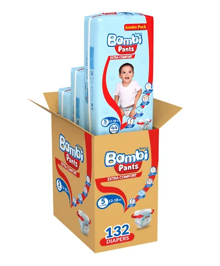 Sanita Bambi Disposable Diaper Pants Jumbo Pack Size 5 - 132 Pieces