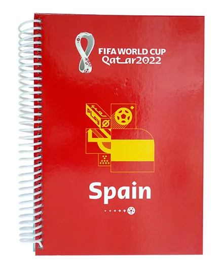 FIFA 2022 Country Spain Hard Cover A5 Spiral Notebook - 60 Sheets