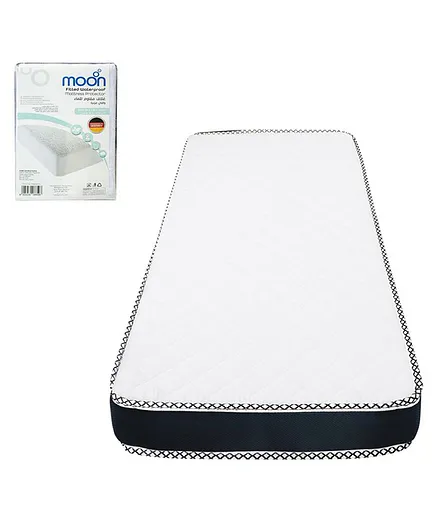 Moon Crib and Toddler Bed Mattress + Mattress Protector - White