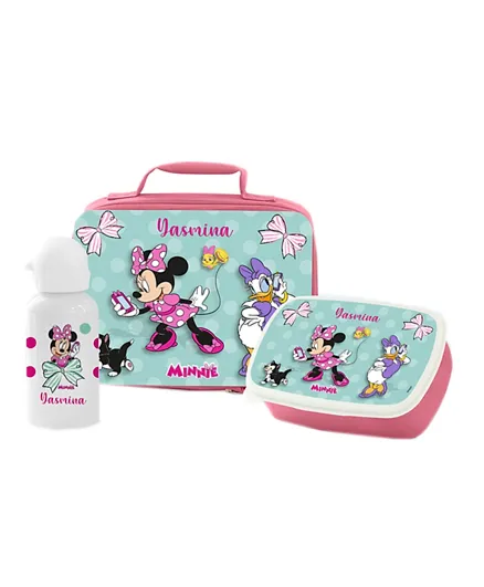 Essmak Disney Minnie 1 Personalized Pink Lunch Set Pink - Pack Of 3