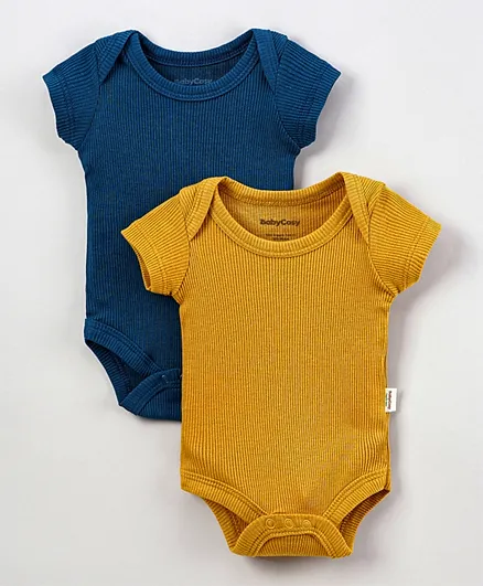 BabyCosy 2 Pack Organic Cotton Short Sleeves Bodysuit - Multicolor