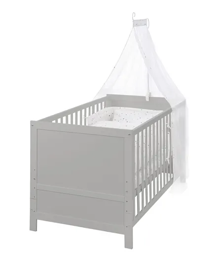 Roba Wooden Baby Cot With Bedding Set