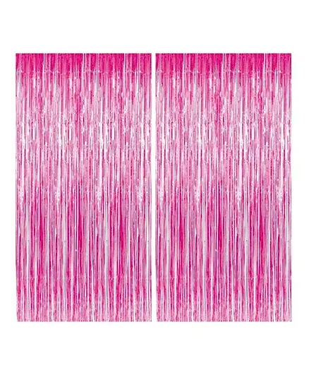 Party Propz Foil Curtain for Girls Pink - Pack of 2