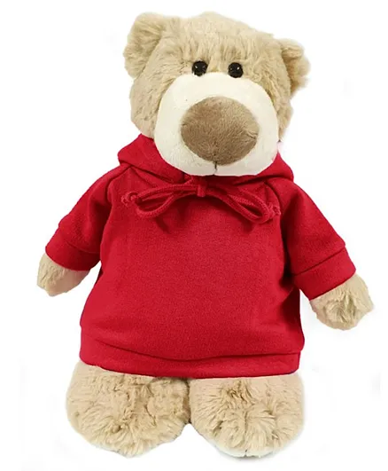 Fay Lawson Mascot Teddy Bear with Hoodie - Red