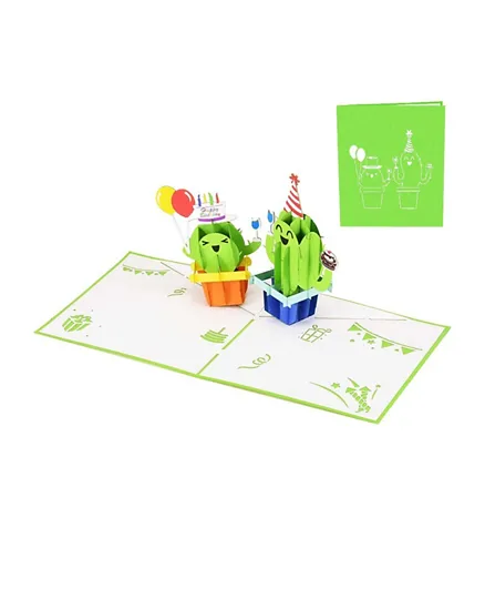 Generic Cactus Birthday Pop Up Card