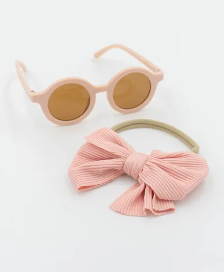 DDANIELA Glasses and Headband Set For Babies and Girls - Light Pink