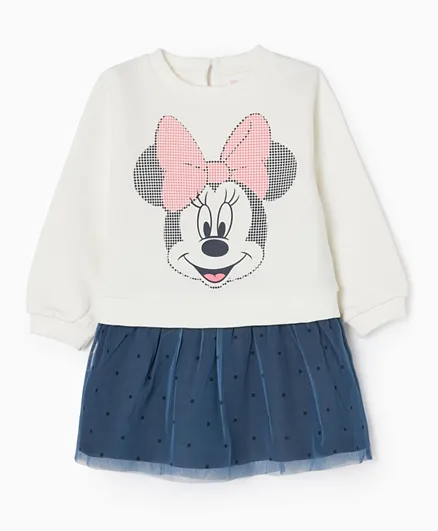 Zippy Full Sleeves Minnie Mouse Dress - Multicolor