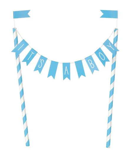 Unique It's A Boy Baby Shower Bunting Cake Topper - Blue