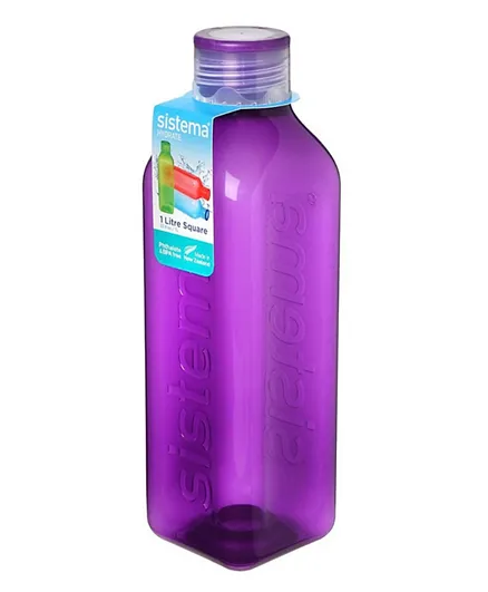 زجاجة ماء مربعة من سيستيما - بنفسجي 1 لتر